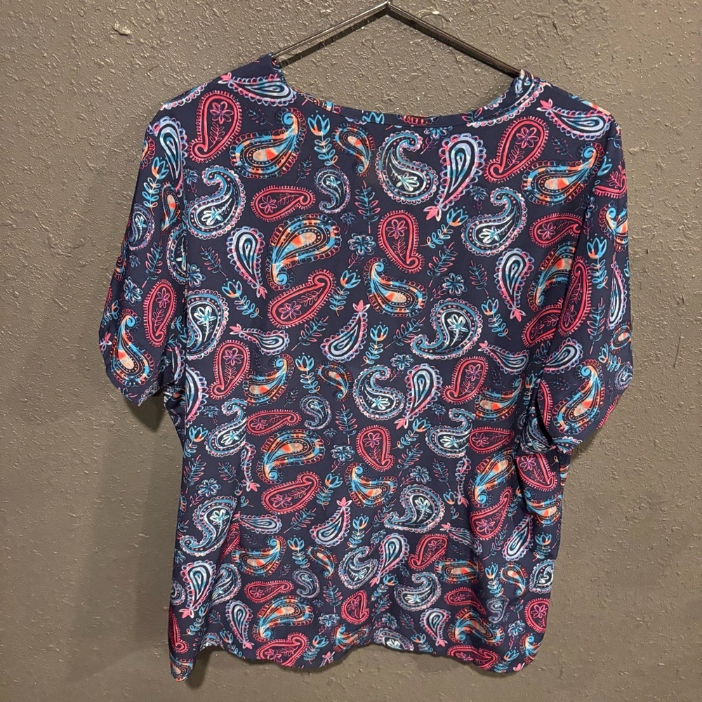 Colorful Paisley Women's Butter Soft Scrub Top - Picture 3 of 5